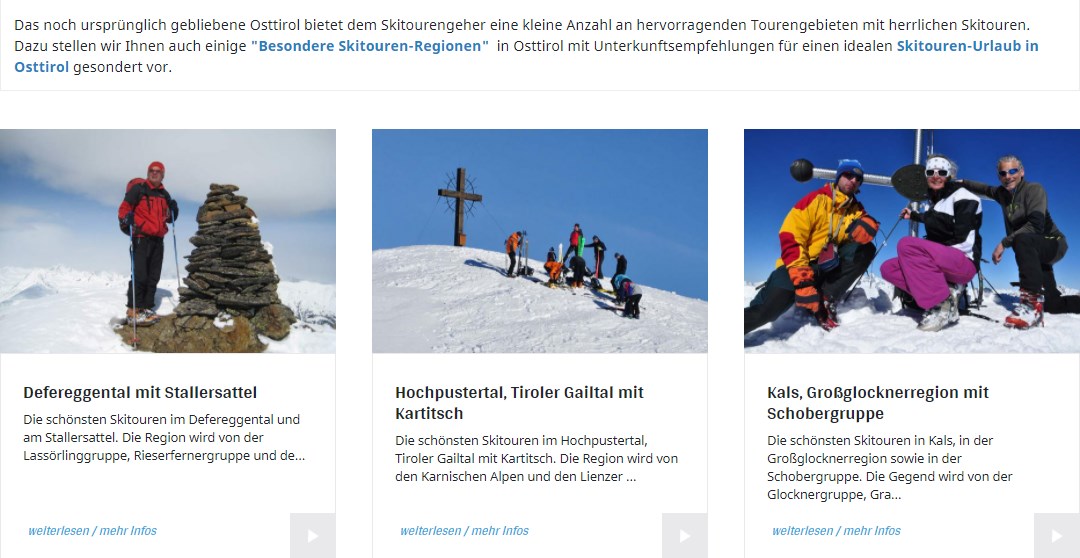 Informationen zu Skitouren Regionen in Osttirol | www.almenrausch.at