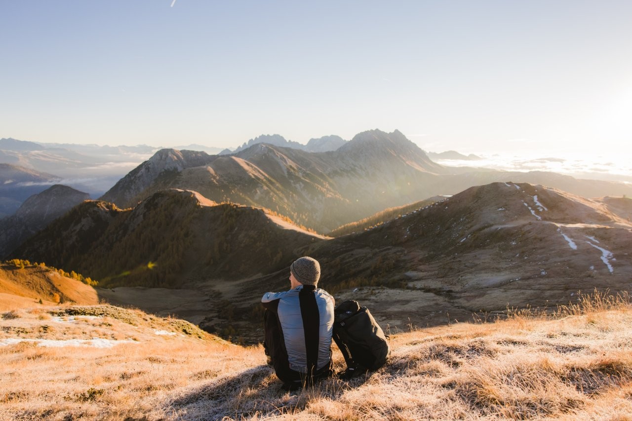 Berglandschaft am Golzentipp mit Blick auf das Tiroler Gailtal