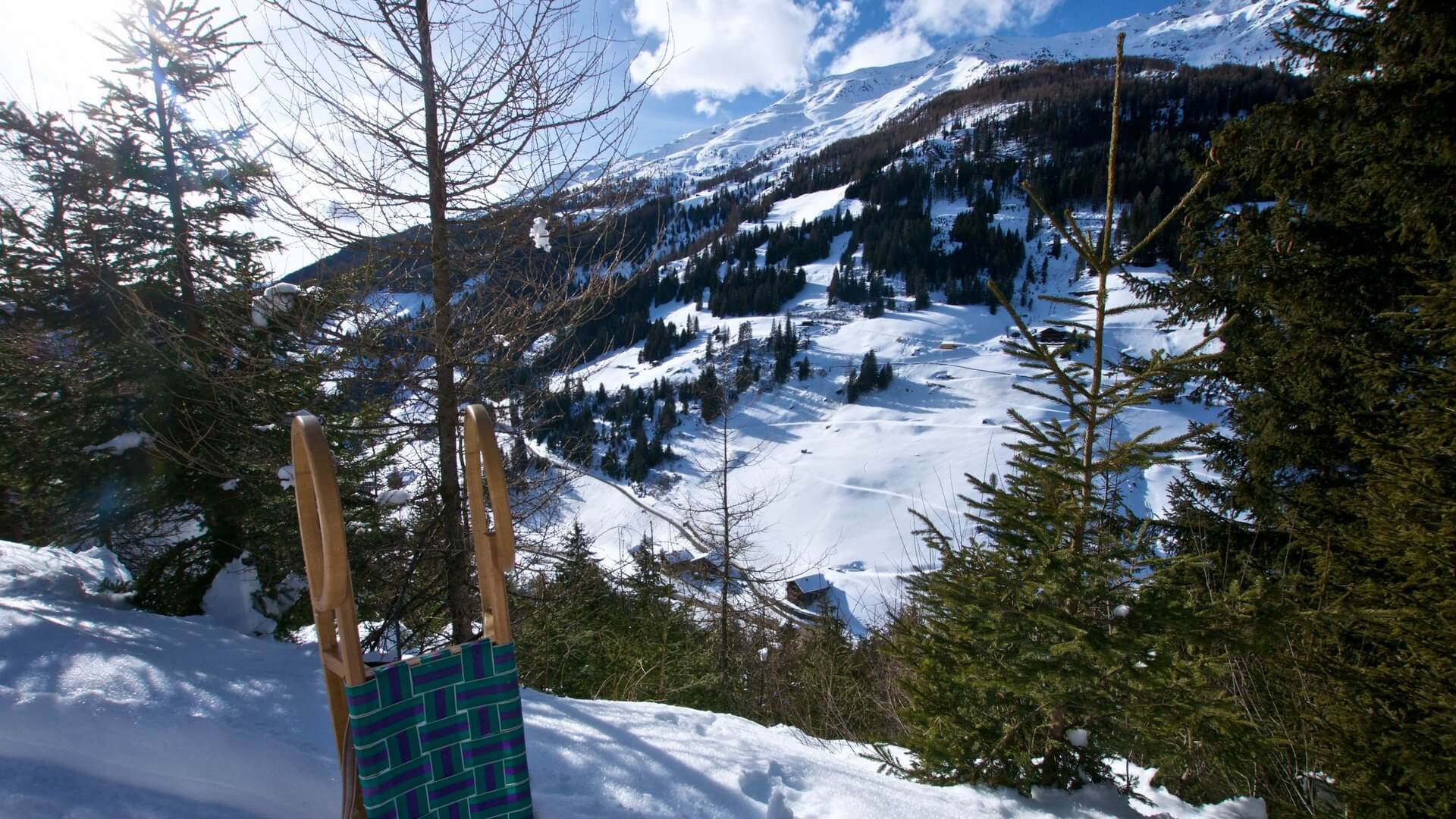 Rodelbahn Tilliachalmweg im Winkeltal in Osttirol